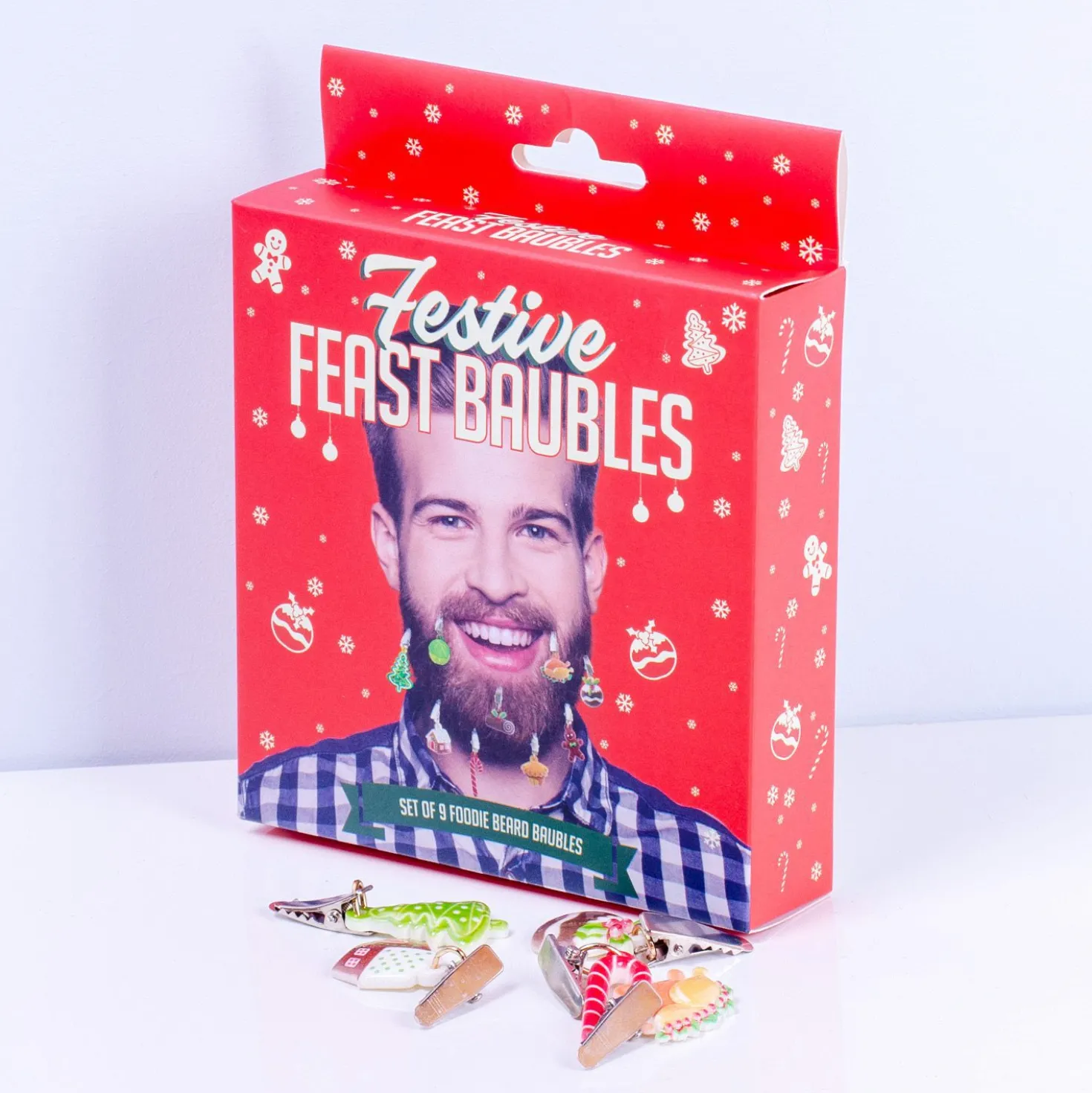 Baard kerstballen (set van 9)