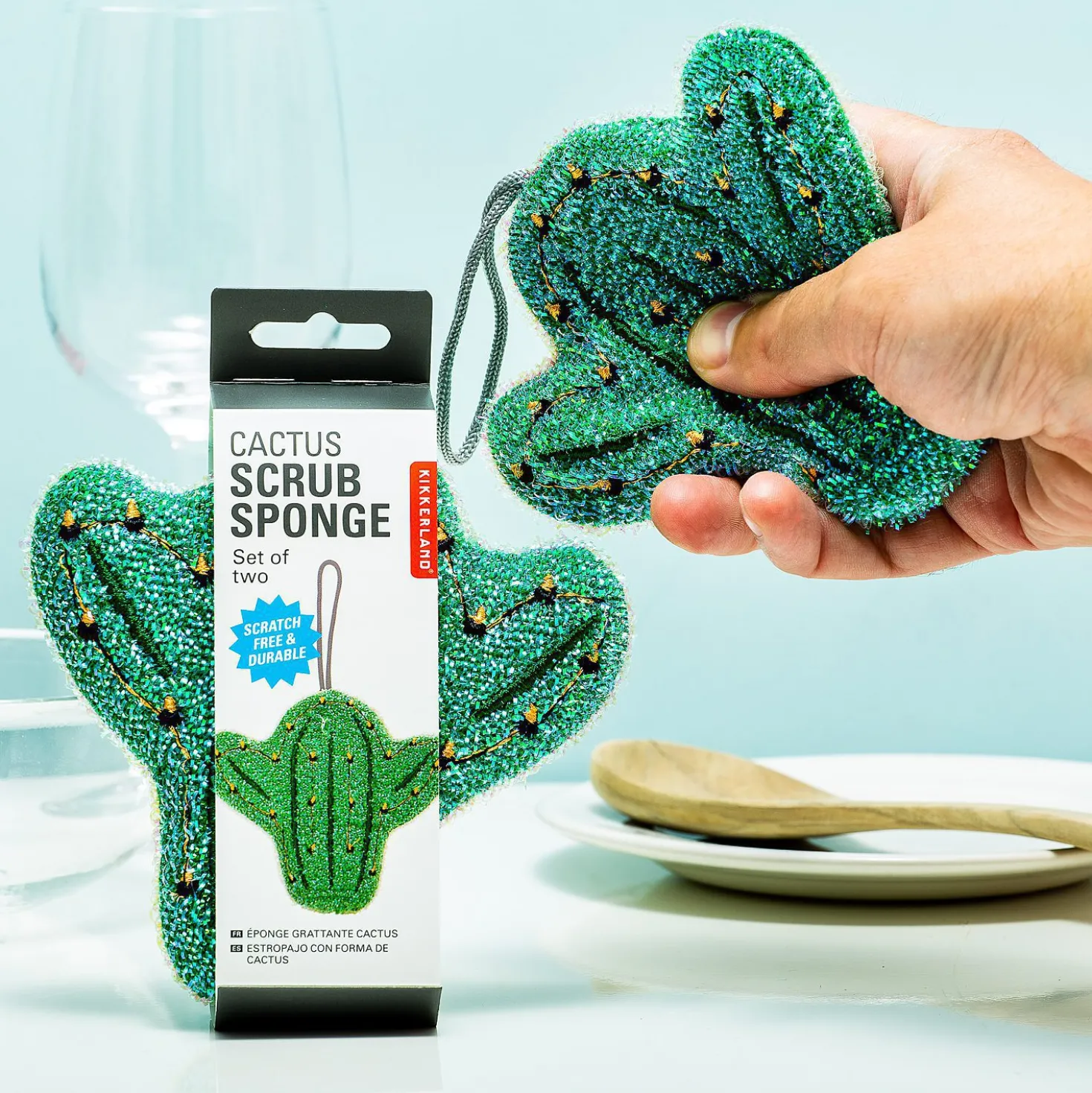 Cactus schuursponsjes (set van 2)