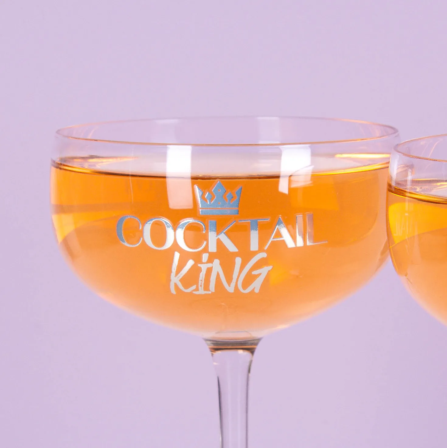 Cocktail king & queen glazen (set van 2)