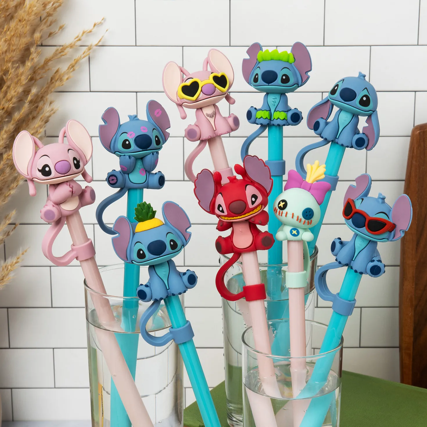 Disney Stitch rietje met topper (één stuk)