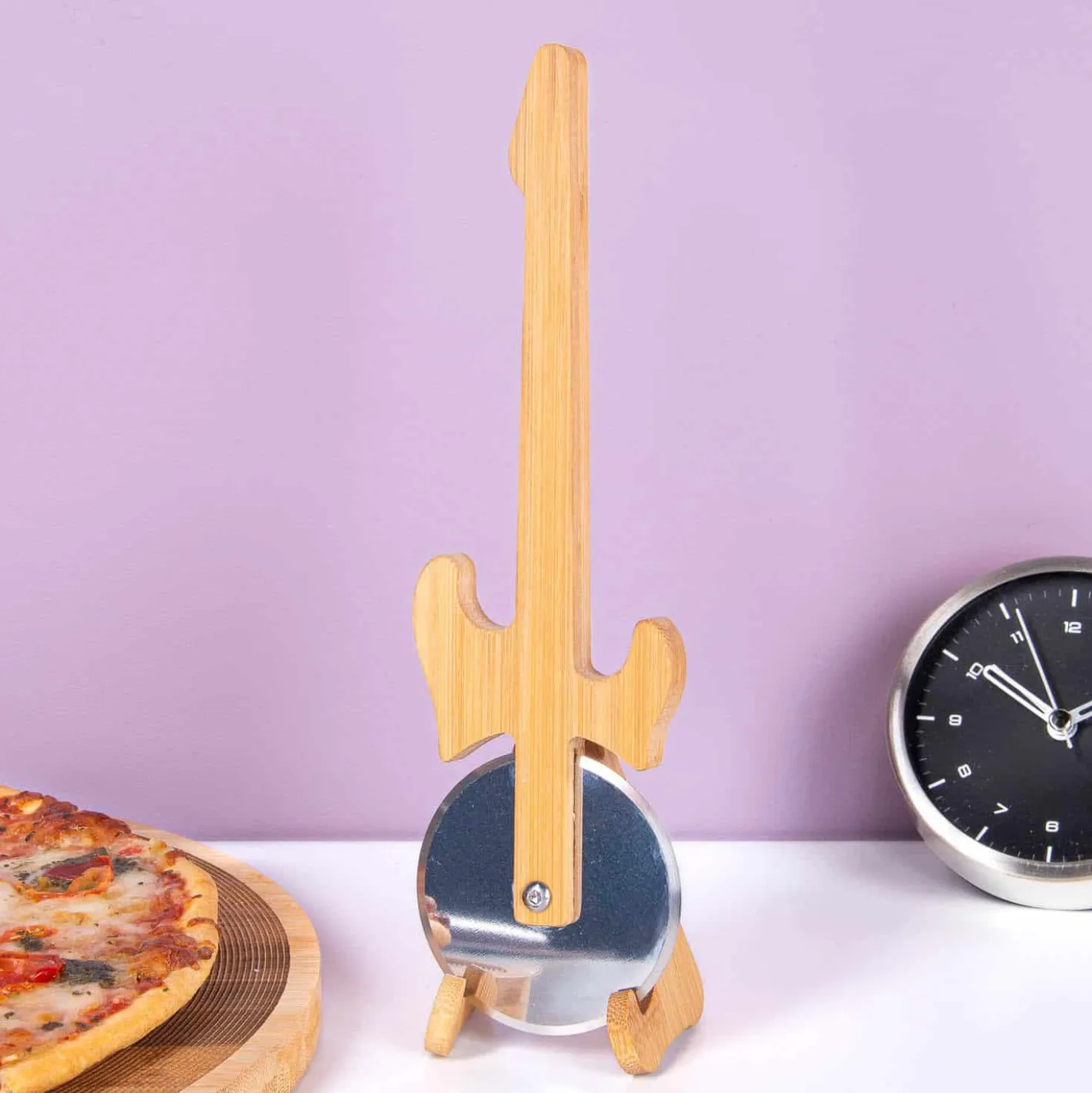 Gitaar pizzawiel met standaard