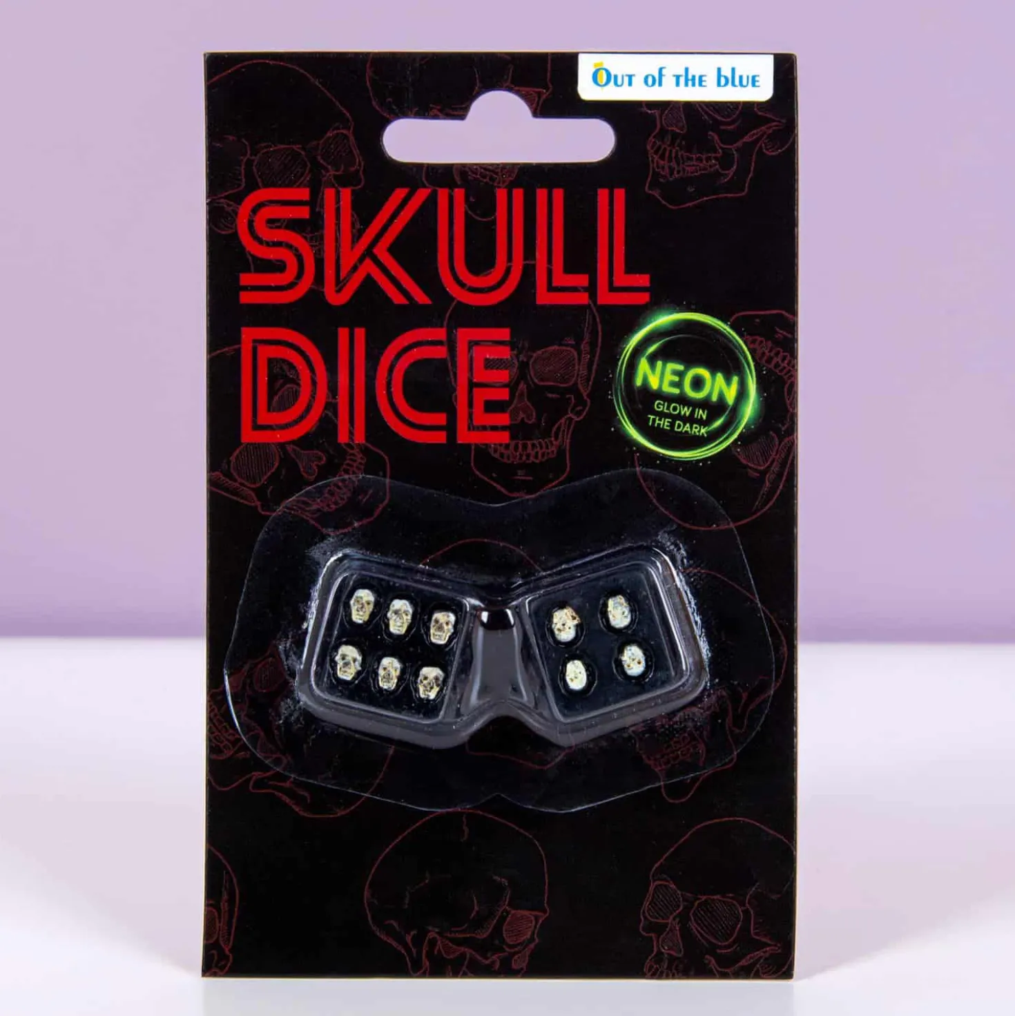 Glow in the dark schedel dobbelstenen (set van 2)