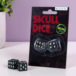 Glow in the dark schedel dobbelstenen (set van 2)