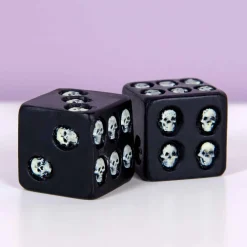 Glow in the dark schedel dobbelstenen (set van 2)