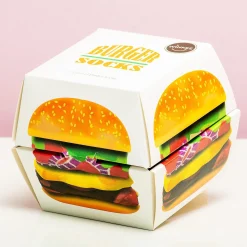 Hamburger sokken in doosje (set van 2)
