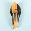 Houten campingbestek