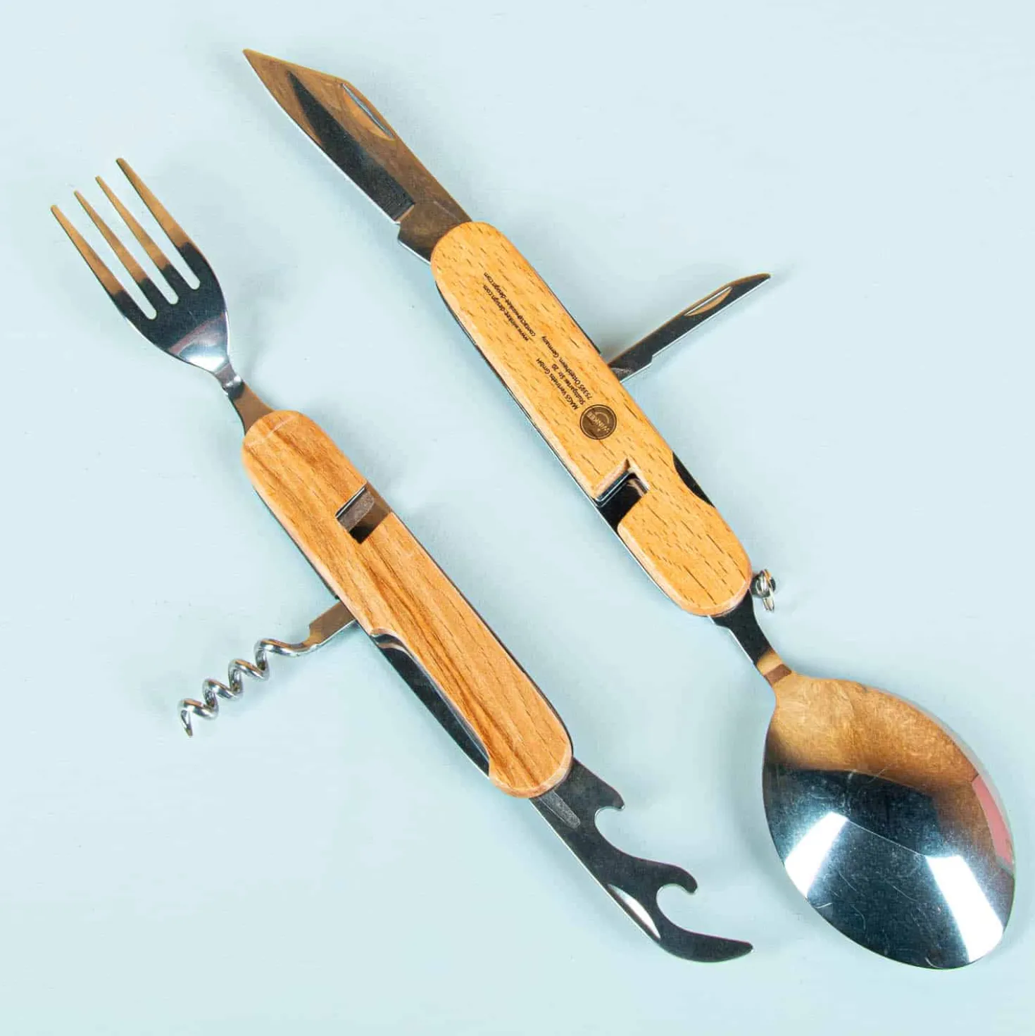 Houten campingbestek