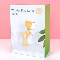 Houten dino tafellamp