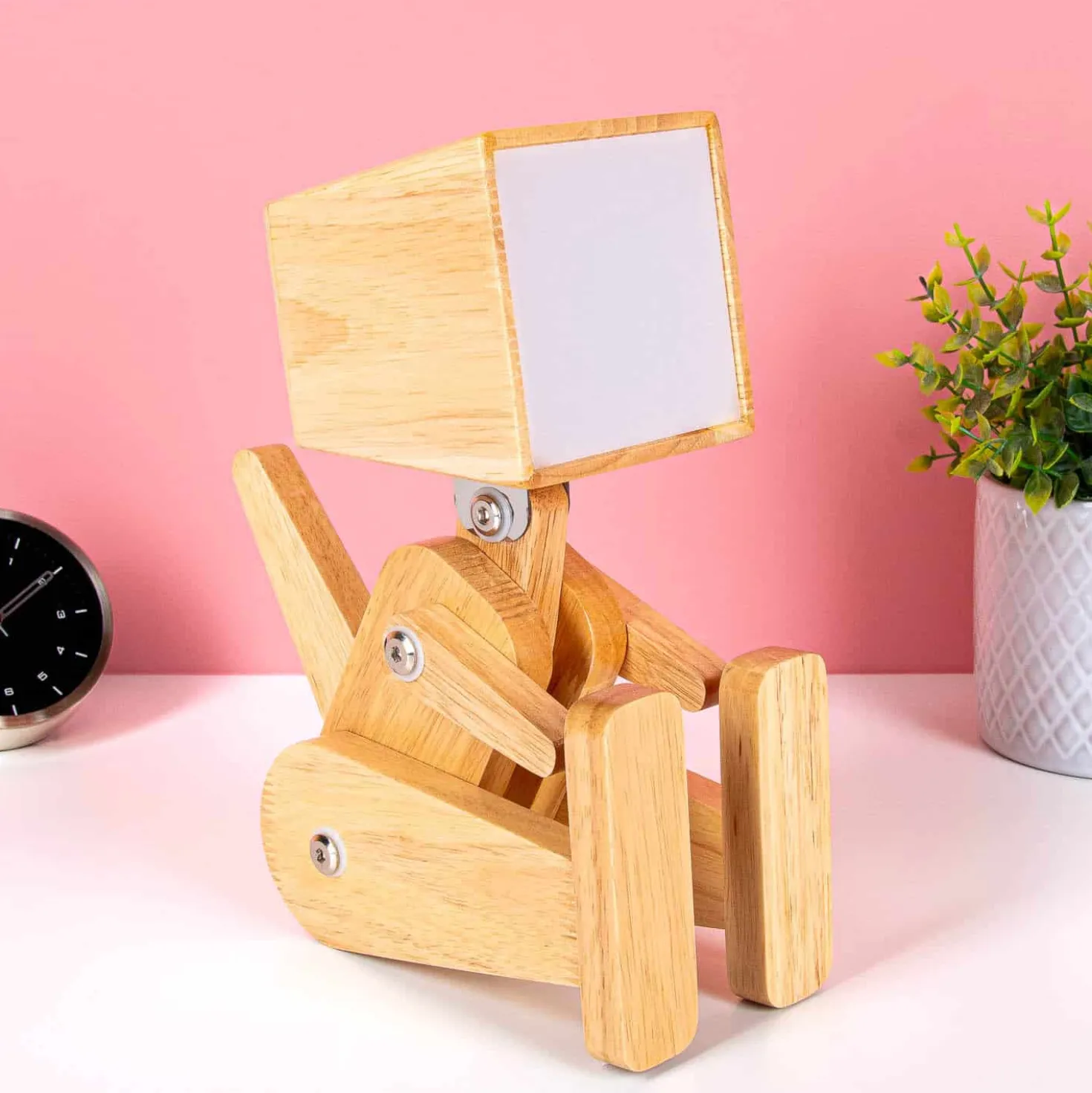 Houten dino tafellamp