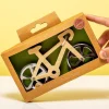 Houten fiets pizzasnijder