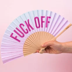 Houten waaier Fuck Off