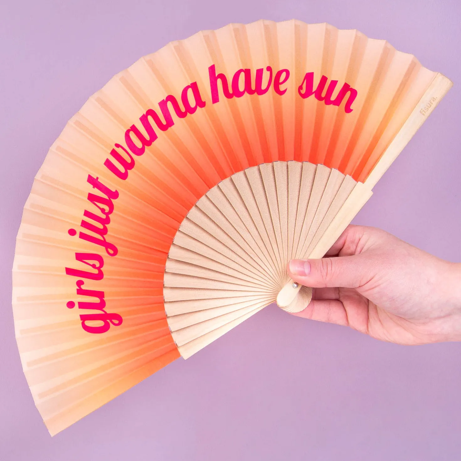 Houten waaier Girls just wanna have sun