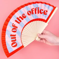 Houten waaier Out of the office
