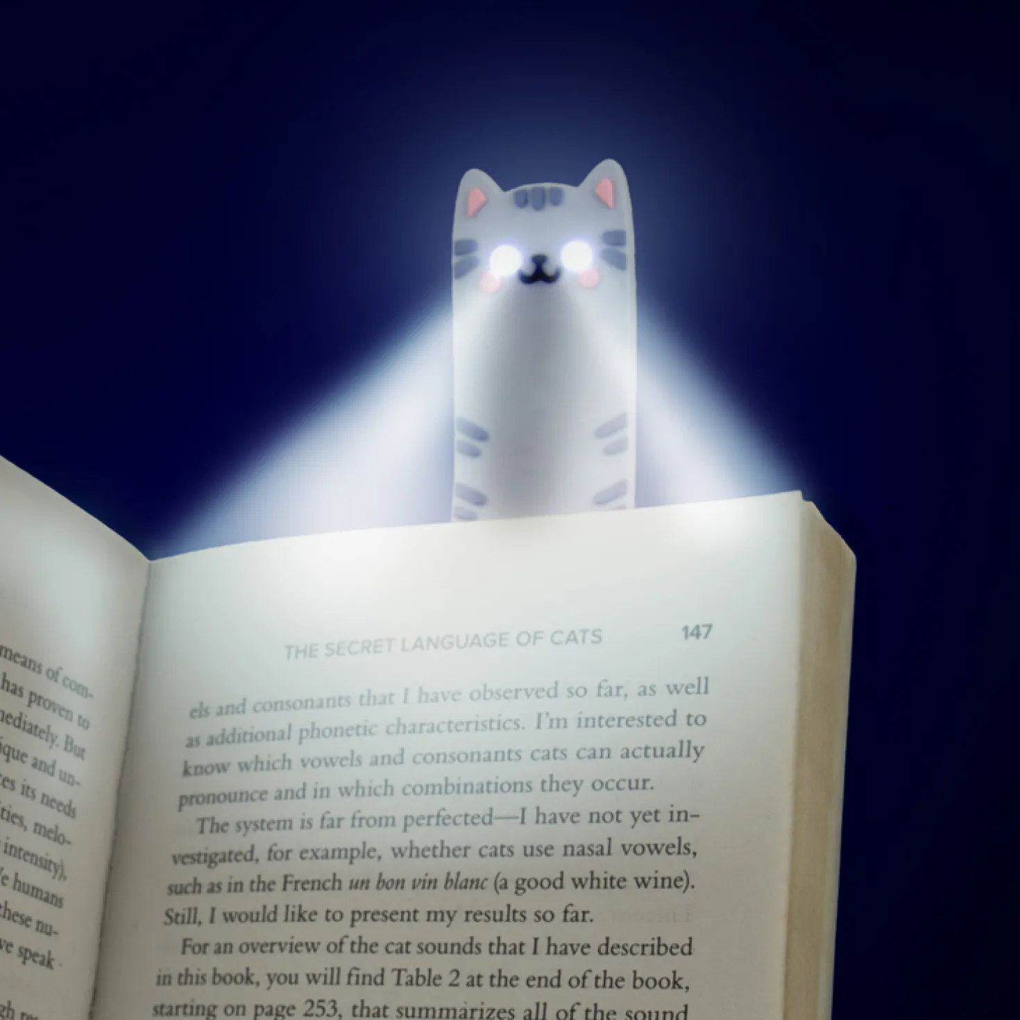 Kat leeslampje en boekenlegger
