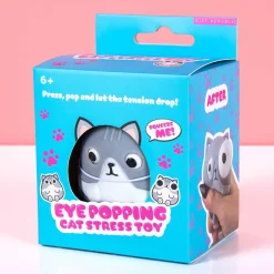 Kat stressbal met uitpuilende ogen