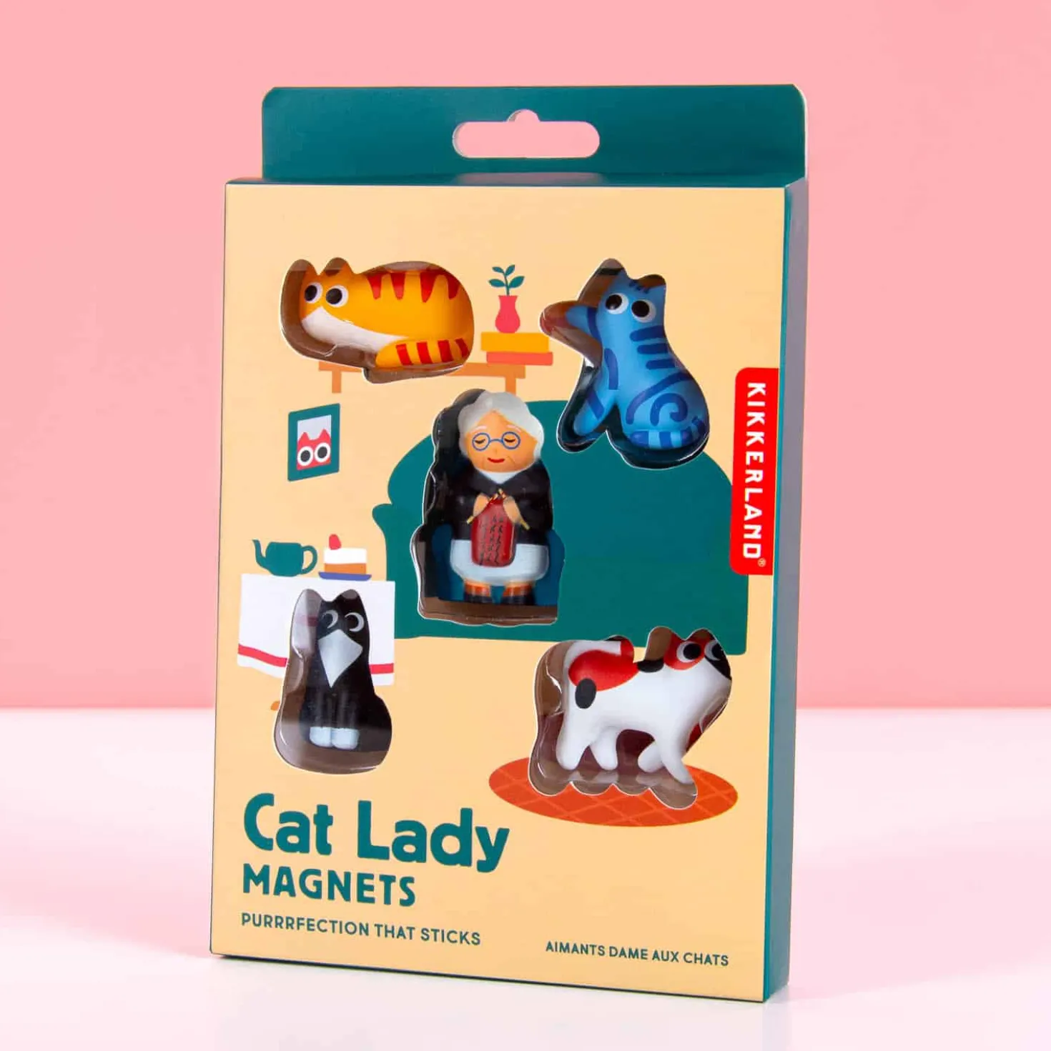 Kattenvrouwtje magneten (set van 5)