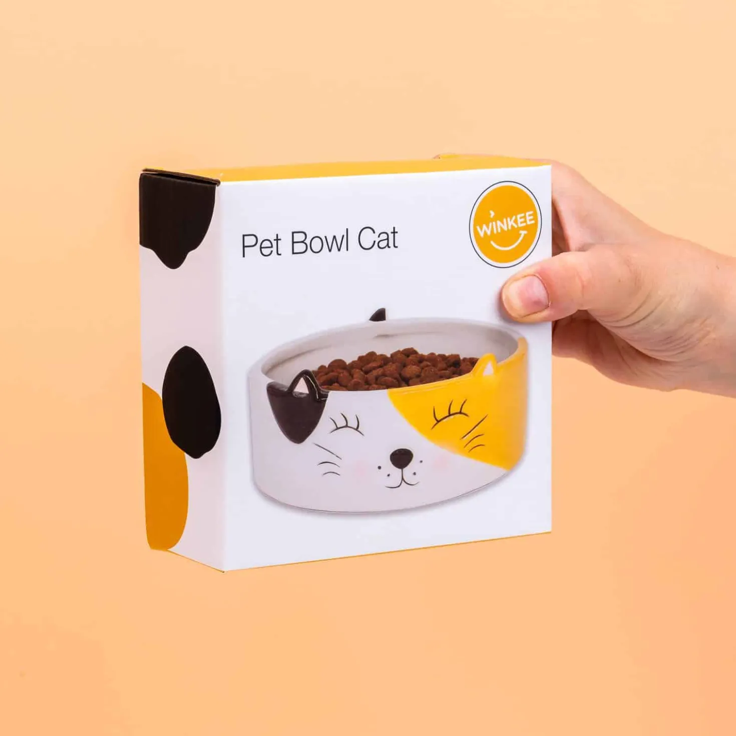 Kat voerbak met kattengezicht