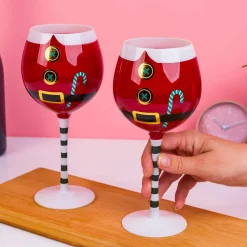 Kerstman wijnglas (set van 2)