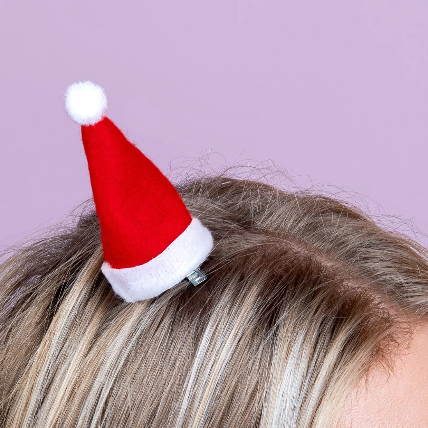 Kerstmuts haarclip met ledverlichting