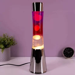 Lavalamp chroom met gekleurd glas