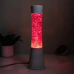 Lavalamp wit met glitterhartjes