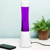 Lavalamp wit met paarse vloeistof en witte lava