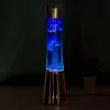 Lavalamp zilver met blauwe vloeistof en navy lava