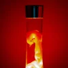 Lavalamp zilver met rode lava