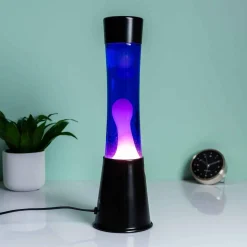Lavalamp zwart met paarse vloeistof