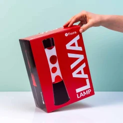 Lavalamp zwart met rode lava
