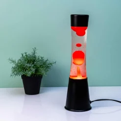 Lavalamp zwart met rode lava
