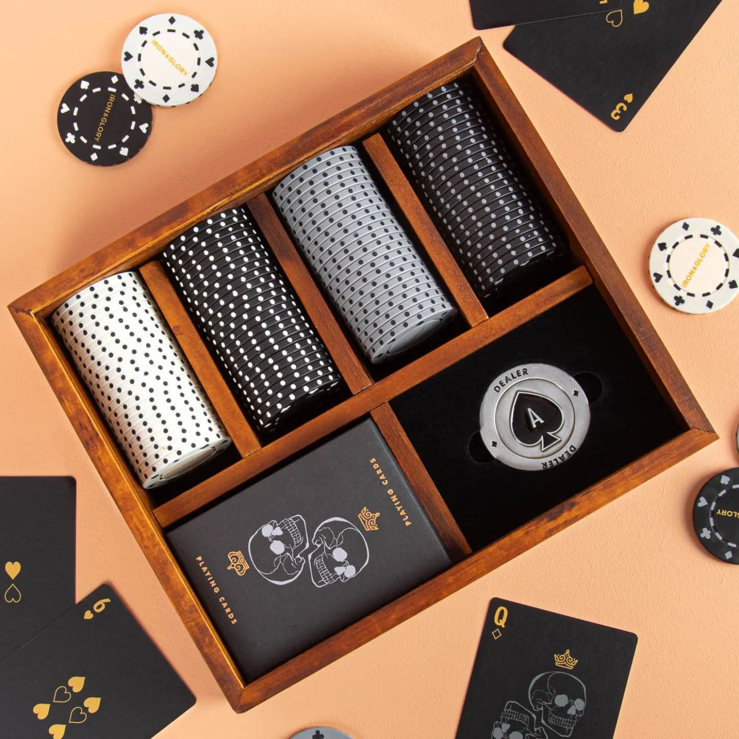 Luxe houten pokerset