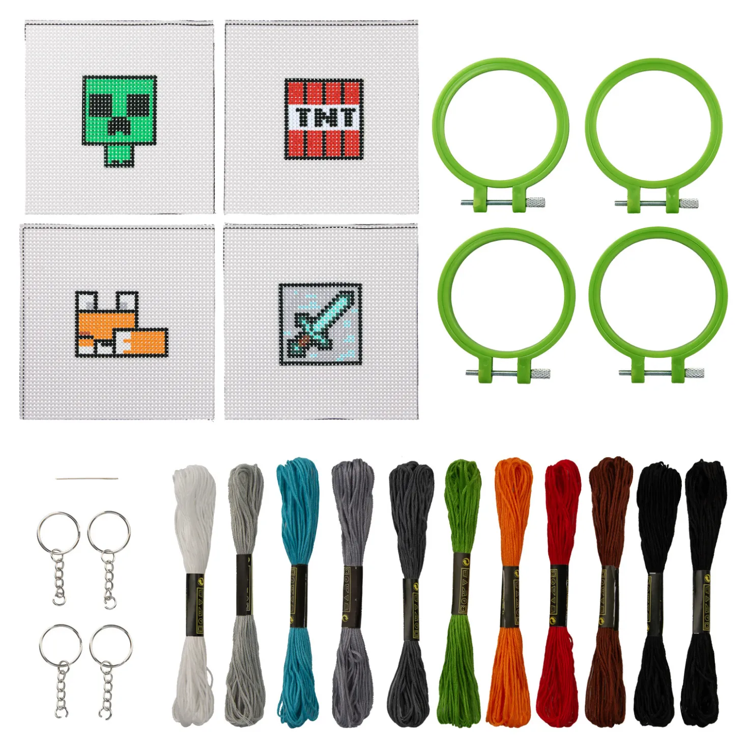 Minecraft Borduurhangers (set van 4)