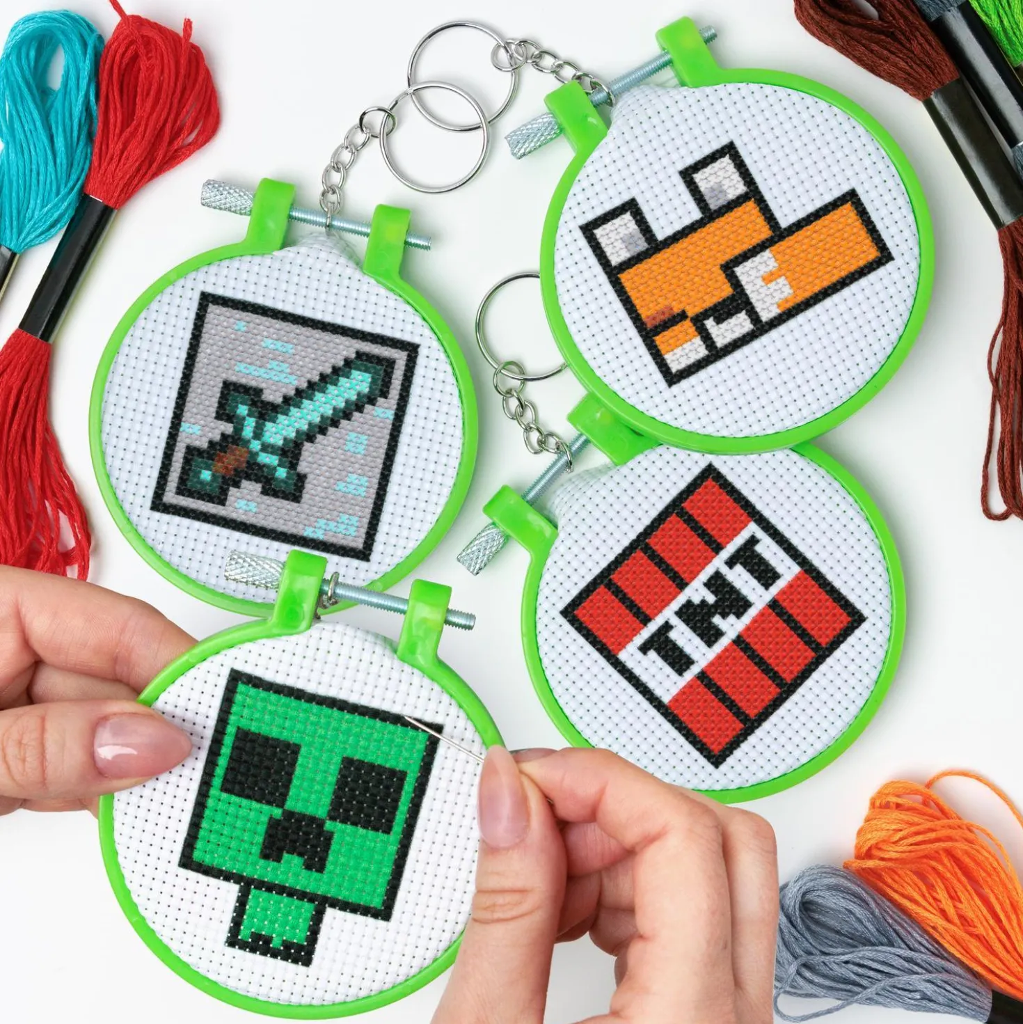 Minecraft Borduurhangers (set van 4)