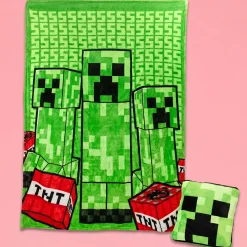 Minecraft Creeper kussen en deken in één