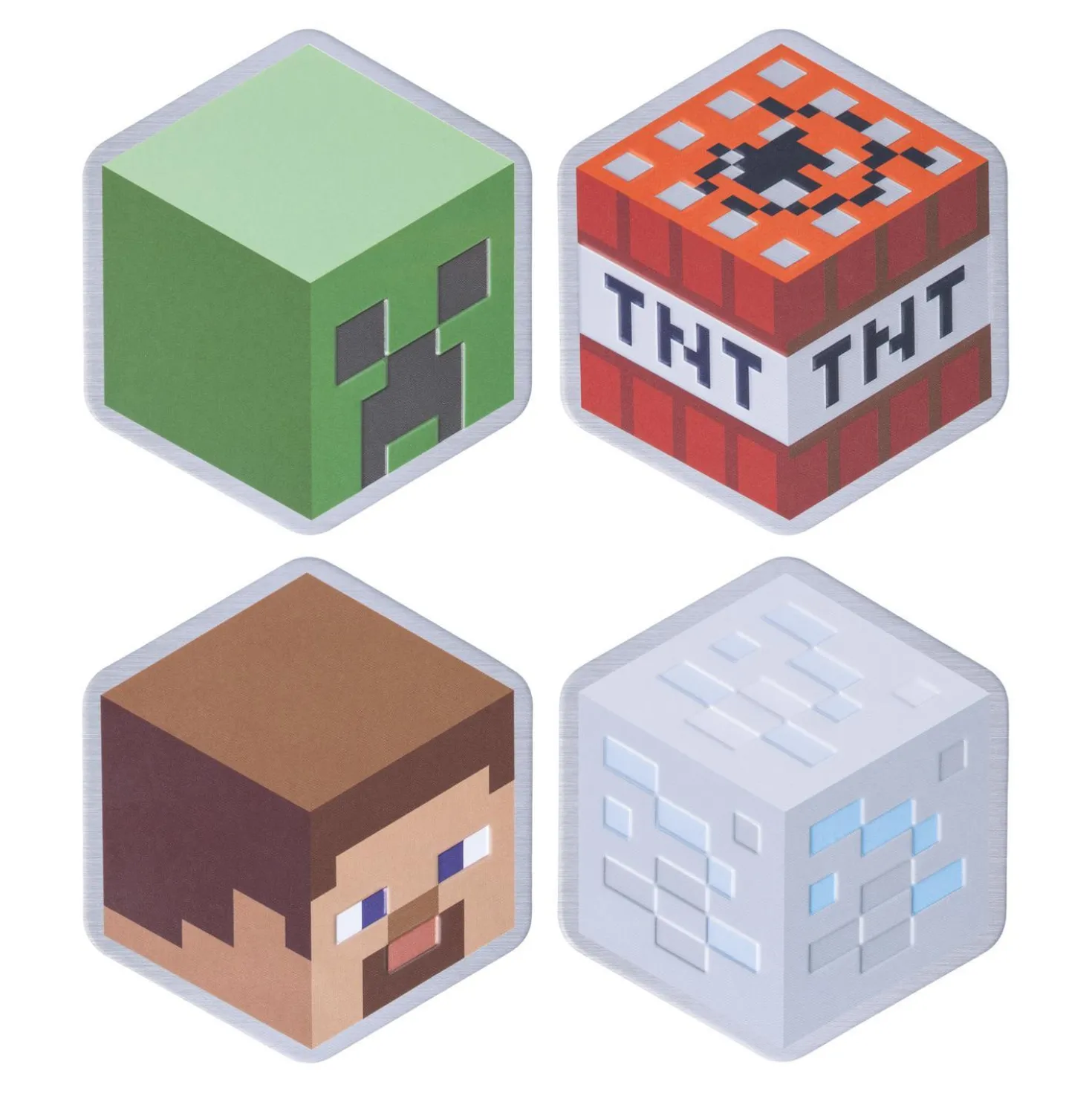 Minecraft Metalen onderzetters (set van 4)
