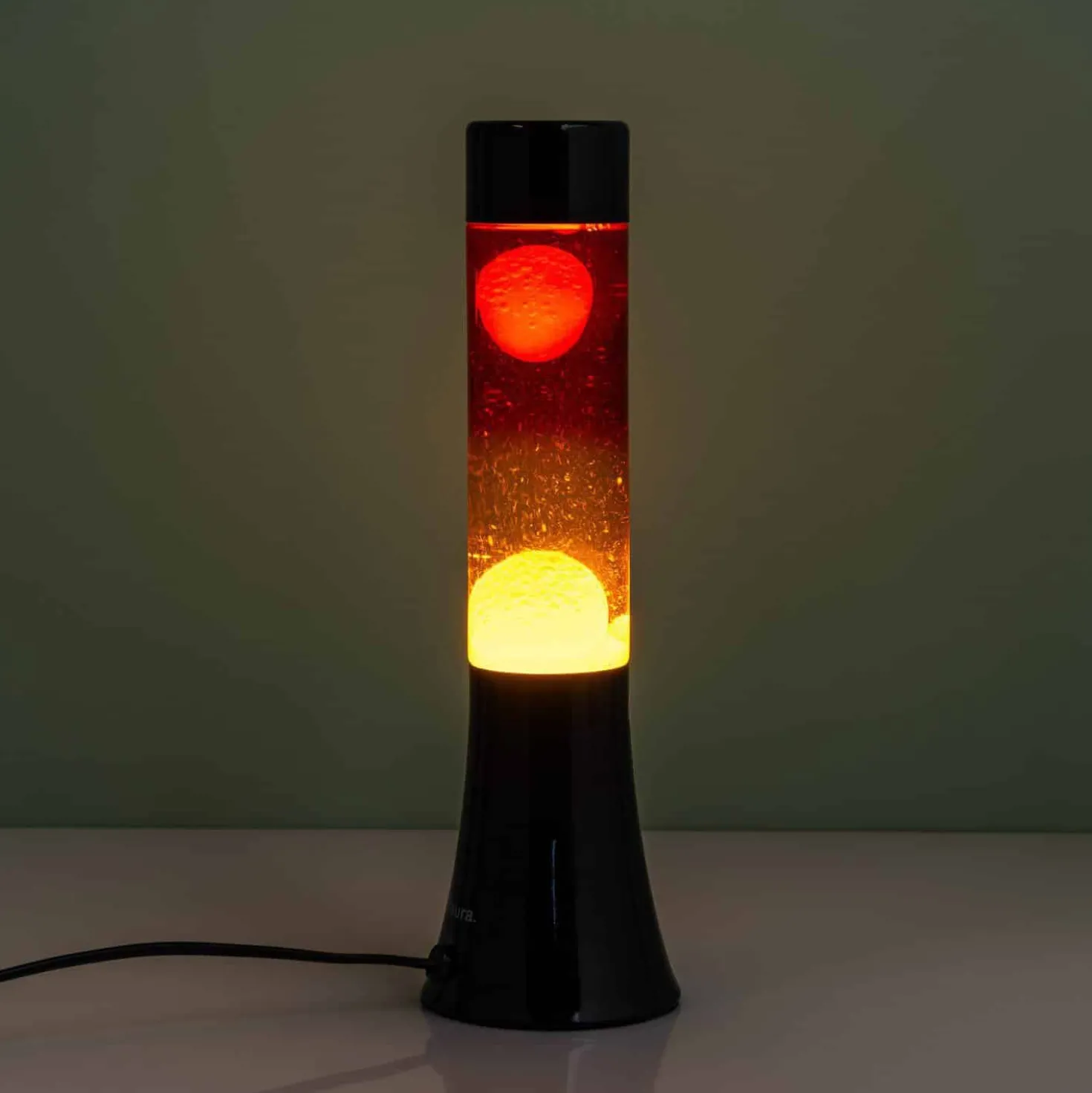 Mini lavalamp rood en geel