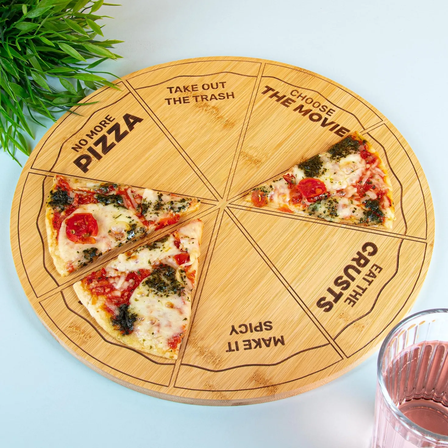 Pizzabord met opdrachten