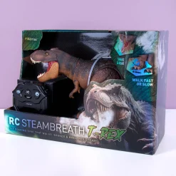 Radiobestuurbare T-Rex met stoomadem