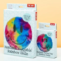 Regenboog smiley warmtekussen