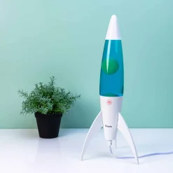 Rocket lavalamp wit met witte lava