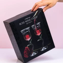 Roos wijnglas (set van 2)
