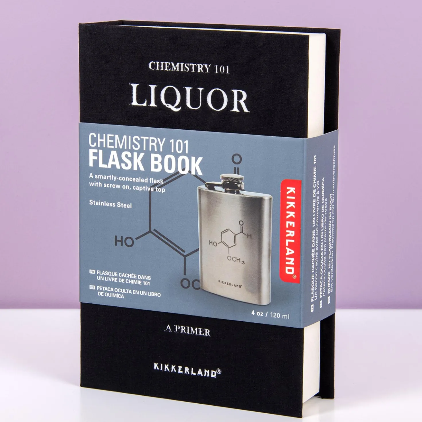 Scheikundeboek met heupflacon