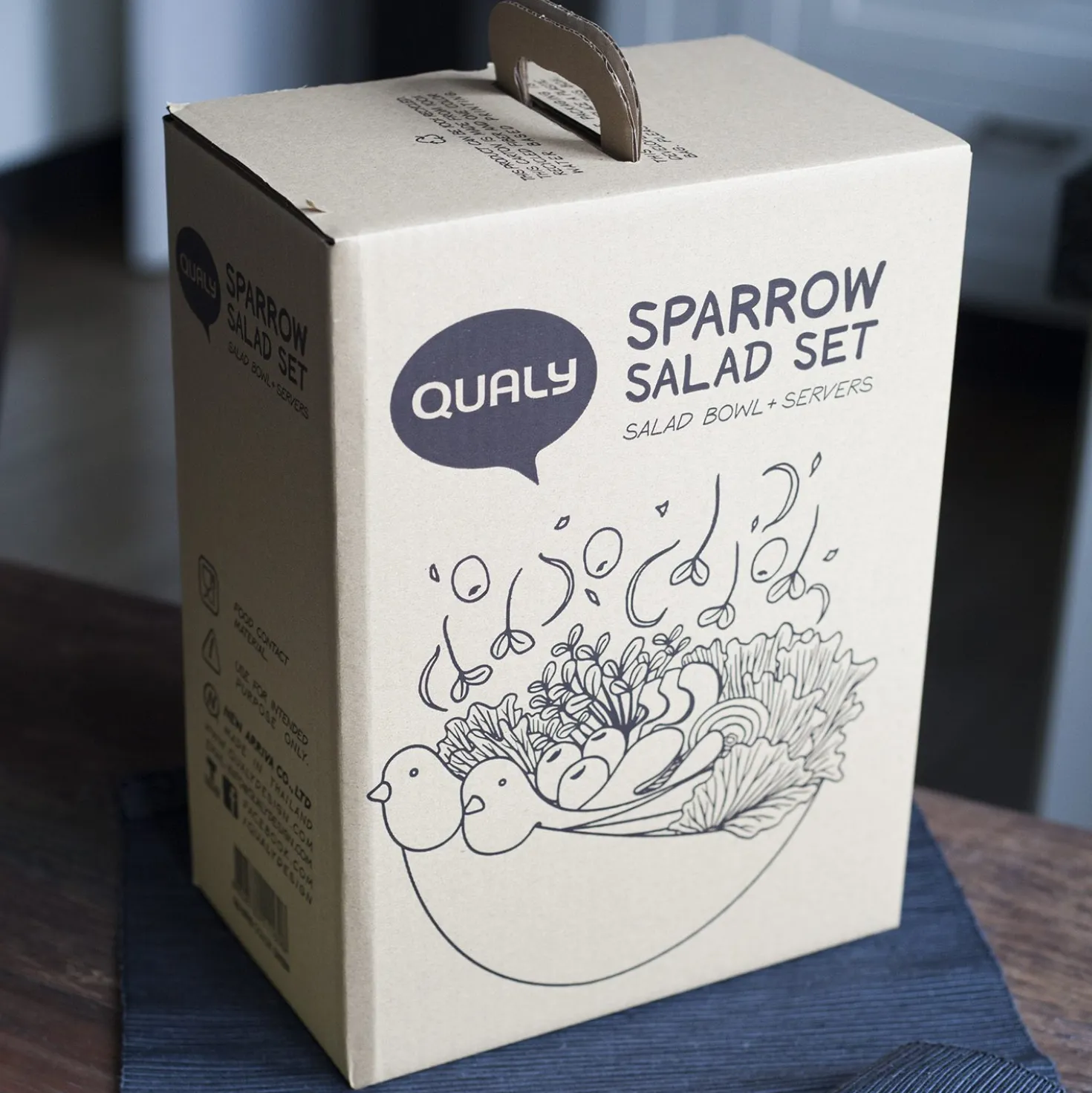 Sparrow slaschaal en bestek