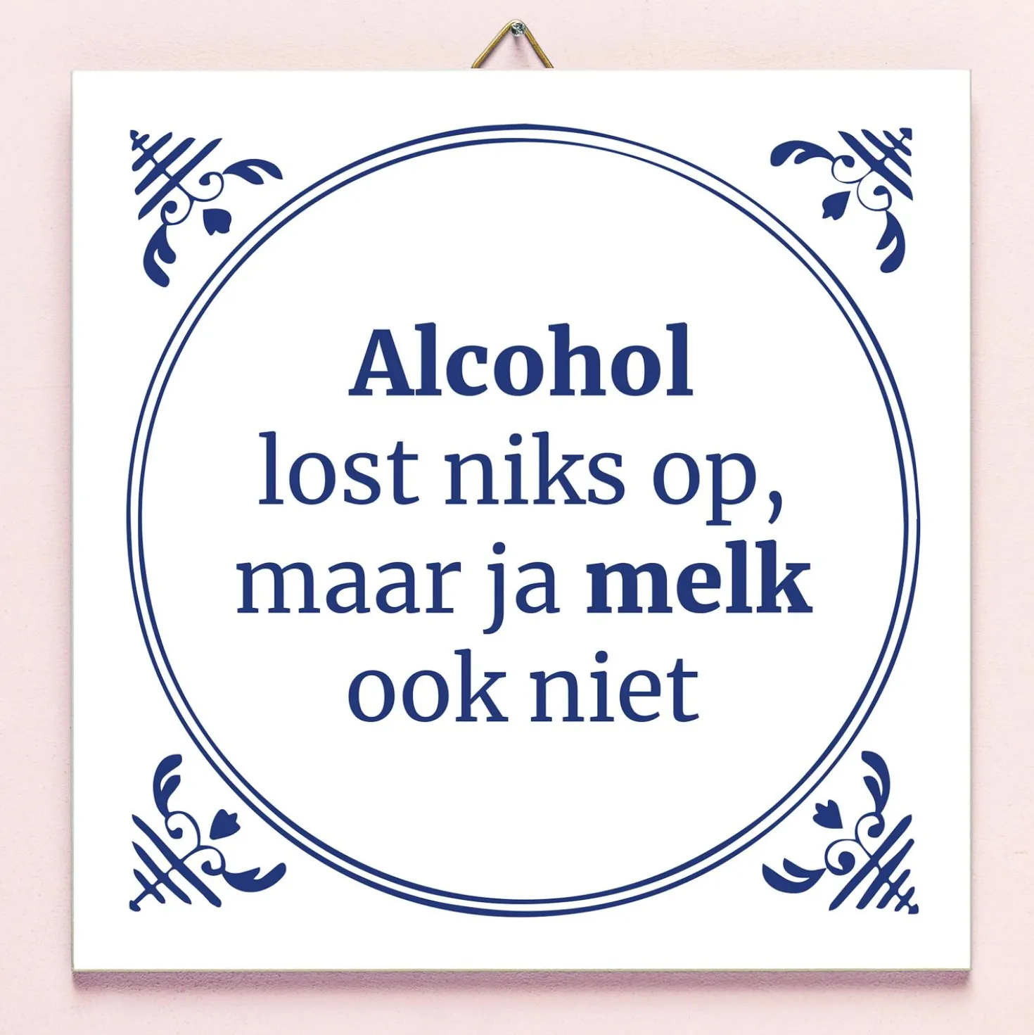 Tegeltje Alcohol lost niks op