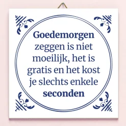 Tegeltje Goedemorgen