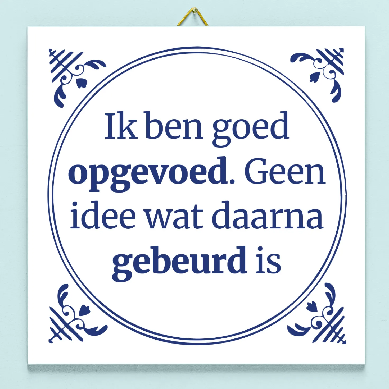 Tegeltje Ik ben goed opgevoed