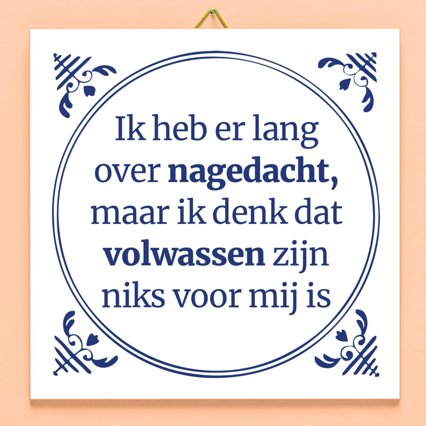 Tegeltje Ik heb er lang over nagedacht