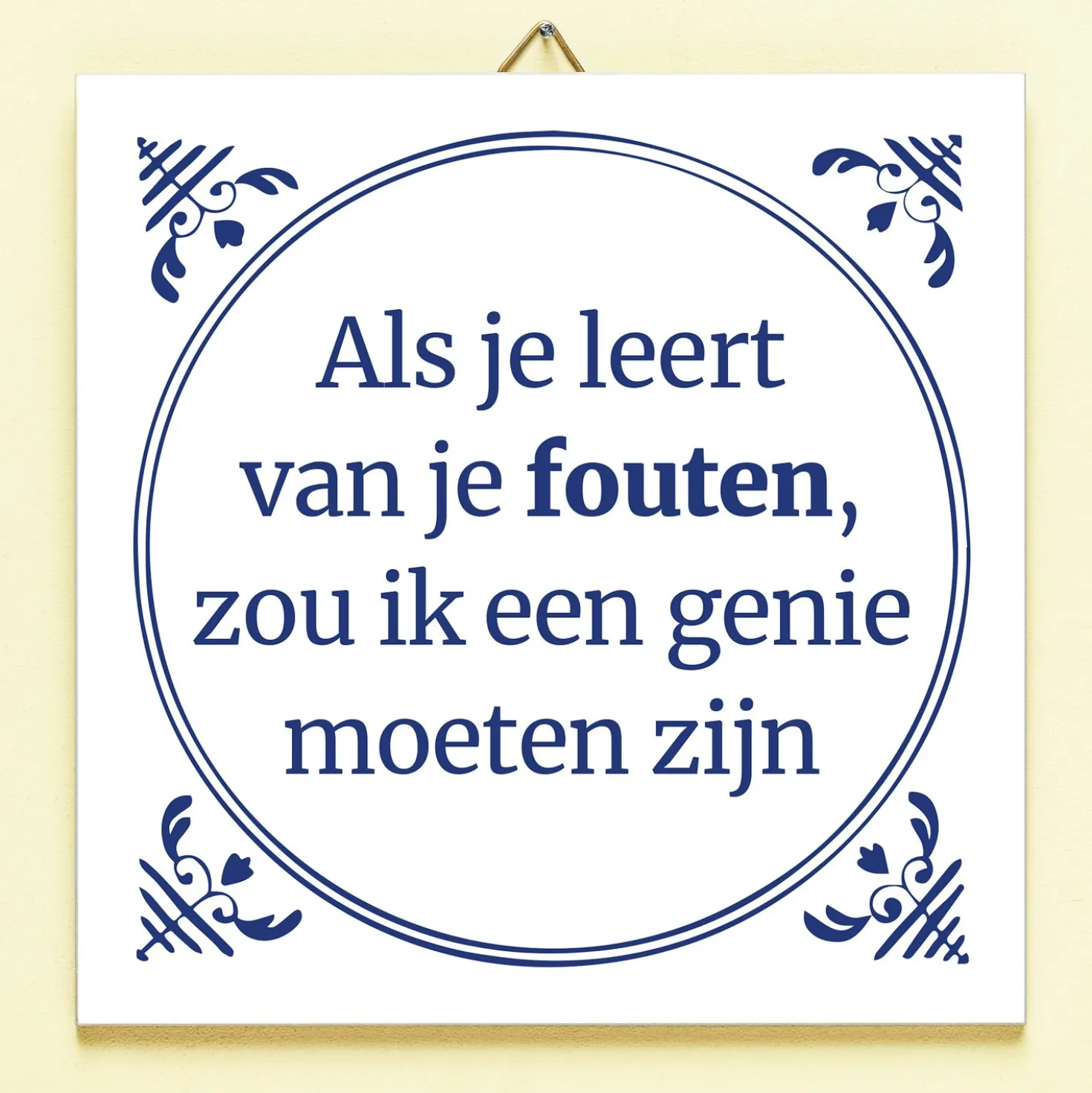 Tegeltje Leren van je fouten