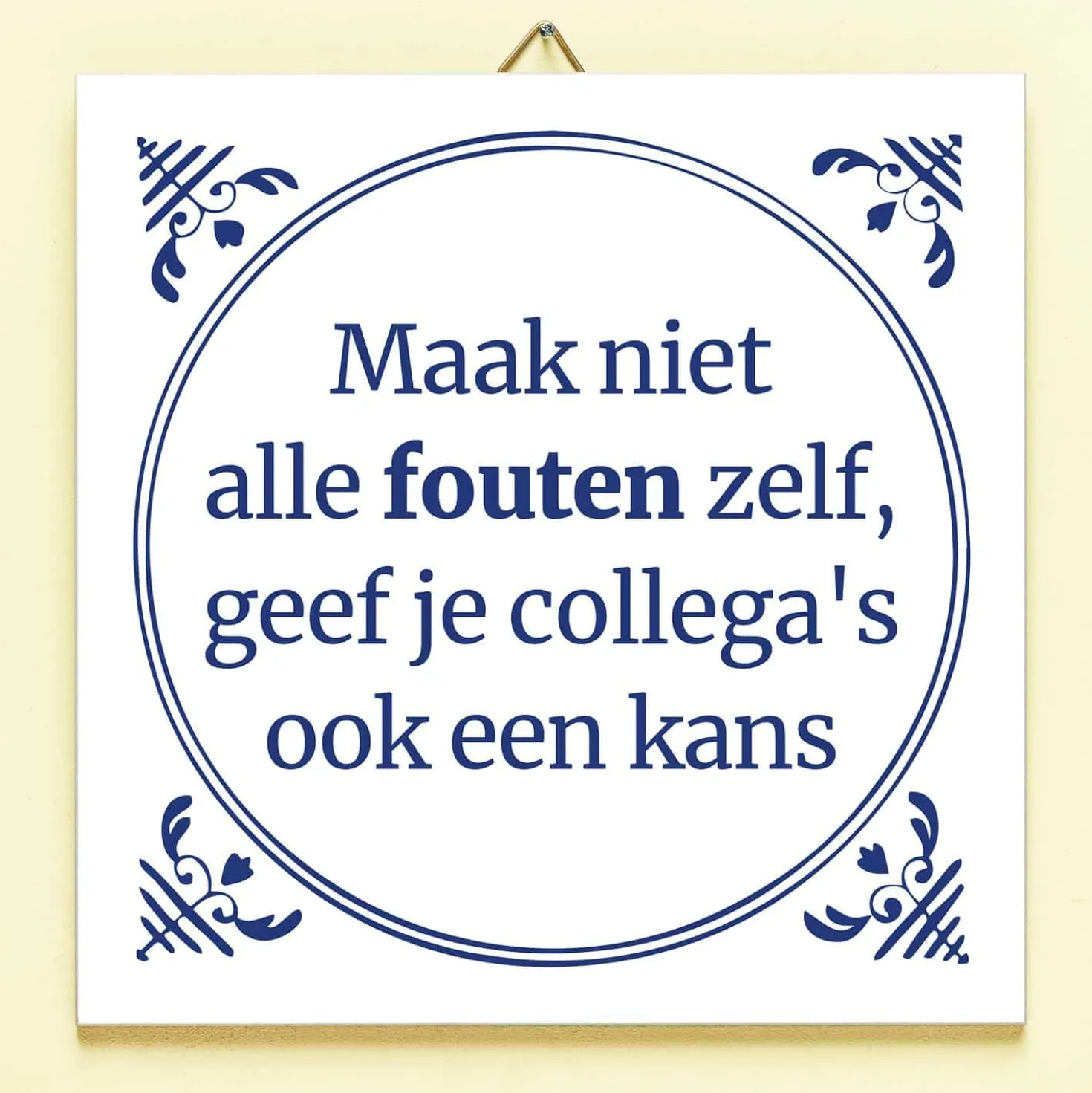 Tegeltje Maak niet alle fouten zelf